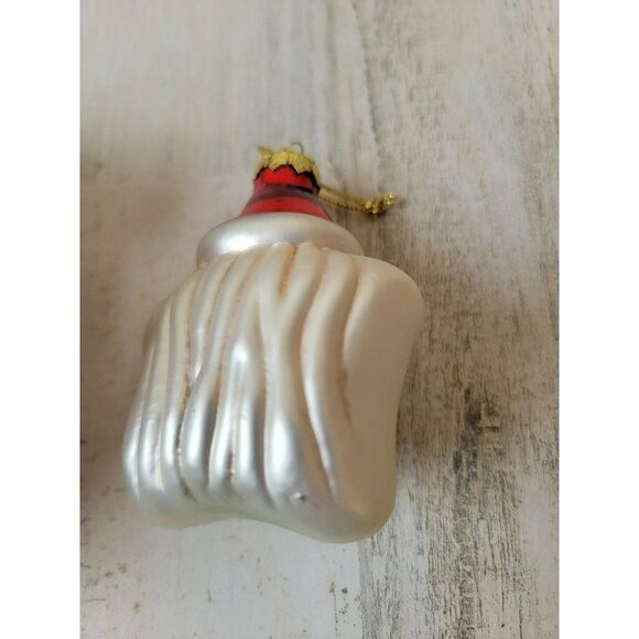 Santa star face glitter blown glass ornament Xmas decor - Picture 4 of 5